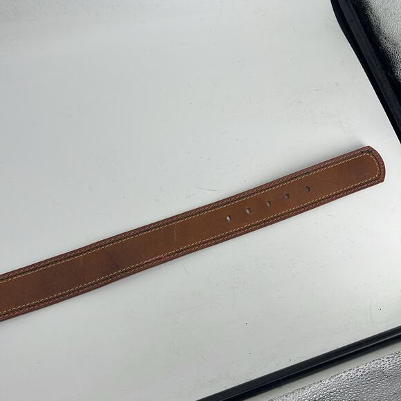 Linea Pelle 100% leather contrast stitching wide belt - Picture 5 of 6